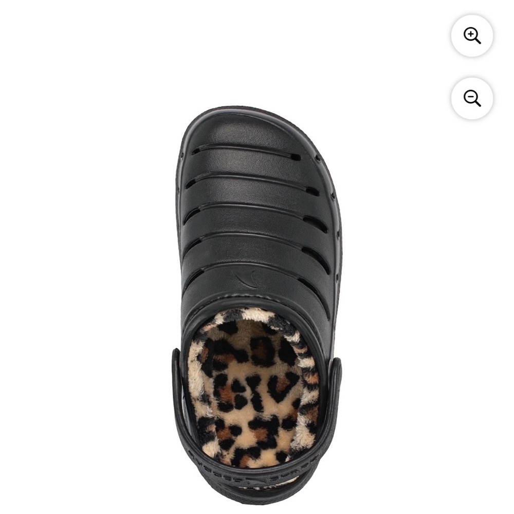 COZY Rugged Shark Big Girls' leopard Lined EVA Clogs shoes SIZE 4 NWT